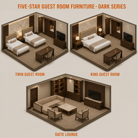 Ensemble de meubles de chambre d'hôtel cinq étoiles haut de gamme personnalisés, mobilier contemporain complet pour hall d'hôtel