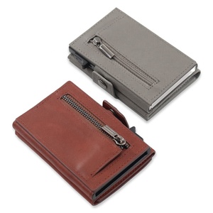 Porte-cartes de visite unisexe en cuir et aluminium TILONSTAR TC105, personnalisé, avec blocage RFID, étui portable à ouverture rapide - Product Image 6
