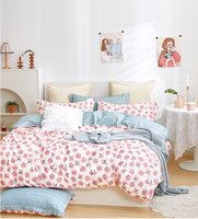 Parure de lit imprimée 100% coton, ensemble de literie de haute qualité, housse de couette, drap de lit, vente d'usine