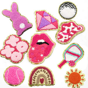 Patch <span class=keywords><strong>Chenille</strong></span> Rose Brodé Design PVC Coudre Fer Applique pour DIY Artisanat Réparation Vêtements Jeans Autres Projets Pan - Product Image 1