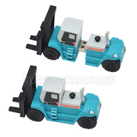 Flash Drive USB desain kartun 2D personal, karet PVC iklan 4GB 8GB 16GB stik memori USB 3.0 logam