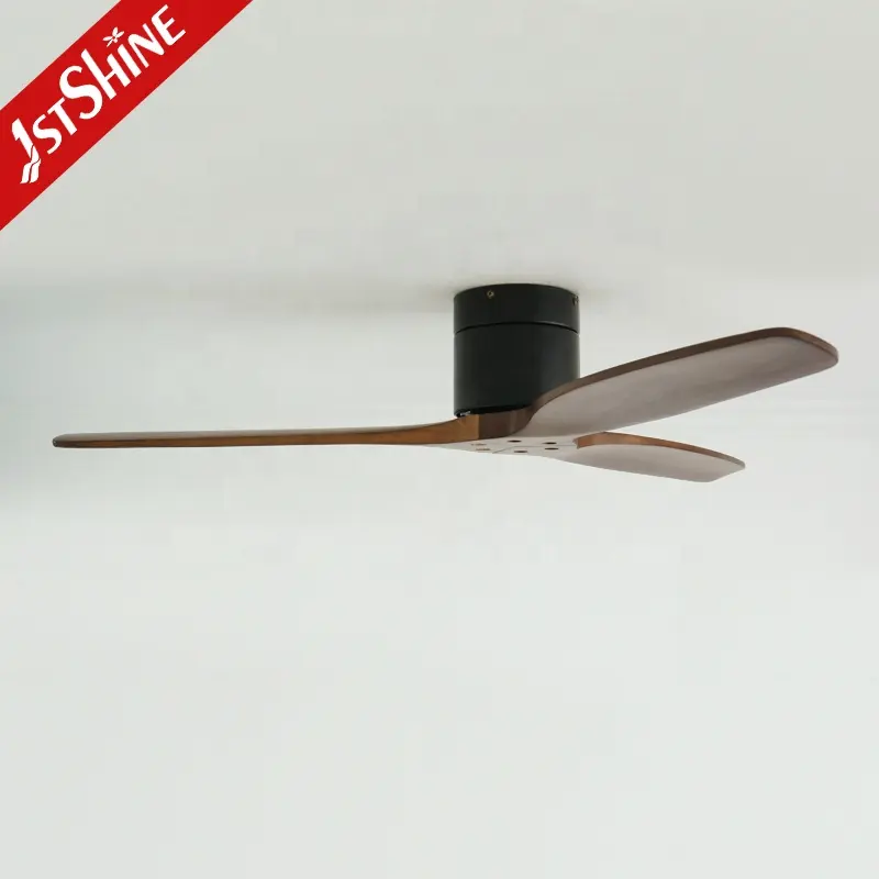 1stshine ceiling fan 52 inches wooden blades flush design dc ceiling fan with remote control