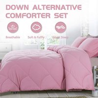 Nouvelle couette matelassée rose, ensemble de couette complète légère avec 2 oreillers