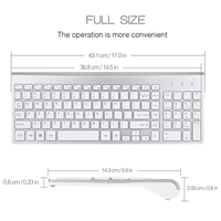Clavier et souris sans fil ultra-mince 2.4 GHz personnalisés Ensemble clavier et souris sans fil USB Taille réelle pour ordinateur PC