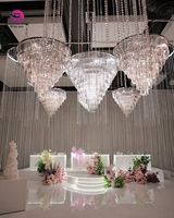 Lampe de mariage Pendentif Lumières Élégant Plafond Clair Cristal Acrylique Lustre pour La Décoration De Mariage