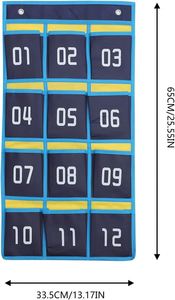 Accessoires de classe : Organisateur mural ou de porte pliable et robuste à 12 poches pour téléphones portables - Product Image 2