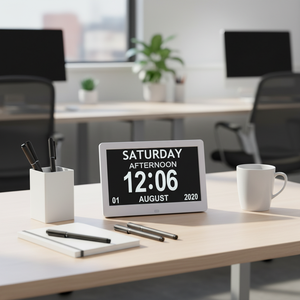 Horloge numérique intelligente WiFi <span class=keywords><strong>de</strong></span> 10 pouces en gros avec météo, mémoire, capteur <span class=keywords><strong>de</strong></span> mouvement pour les <span class=keywords><strong>soins</strong></span> aux personnes âgées - Product Image 1