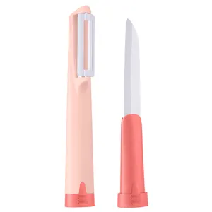MIDDIA Kitchen Gadget Portable 2 In 1 Ceramic Paring Peeler Knife