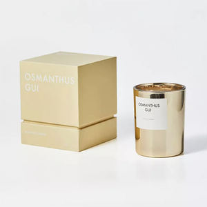Luxury Custom Logo Printed Rigid Cardboard Candle Packaging Box with Lid