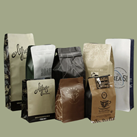 Sacs à Café et Thé Personnalisés Imprimés 2024 avec Valve 250g 500g 1Kg, en Papier Mat, Feuille et Fermeture Éclair, Recyclables