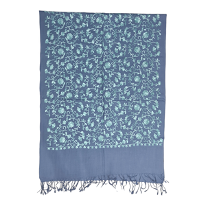 <b>Women's</b> Soft Warm Wool Machine Aari Stoles Intricate Embroidered <b>Winter</b> Wrap Traditional Ethnic <b>Scarves</b> Designer Collection - Product Image 2