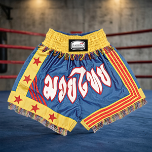 Shorts de Muay Thai et de Kickboxing pour Hommes, sur Mesure, Respirants, 100% Polyester, Élastiques dans les Quatre Sens, Taille à Cordon de Serrage, Arts Martiaux pour Adultes - Product Image 3
