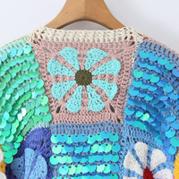 ZATRHMBM Herbst Damenmode 2026 Neue Modische Pailletten-Handarbeit Strickjacke Retro Locker Lässiger Damen-Pullover