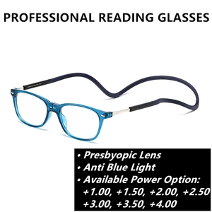 <span class=keywords><strong>Gafas</strong></span> de lectura Collar magnético redondo Diseño Azul Marrón <span class=keywords><strong>Gafas</strong></span> Lectura Blue Ray <span class=keywords><strong>Presbicia</strong></span> + 1,50 + 3,00 Simple Mujeres Hombres Óptico - Product Image 3