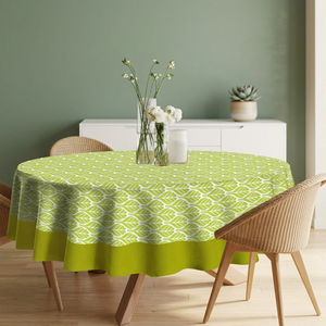 Premium 60 Inch <b>Round</b> Cotton <b>Tablecloth</b> Floral Printed Pattern Waterproof Oil Resistant <b>Table</b> Cover <b>for</b> Dining and Events - Product Image 3