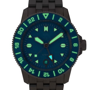 Reloj de Buceo Automático NH34 GMT para Hombre, 300M, Acero Inoxidable Pulido, Bisel Azul, Luminoso, Personalizable con Logotipo, OEM - Product Image 2