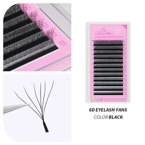 Luz personalización 6D W forma volumen prefabricado pelo sintético falso Natural largo 1cm-1,5 cm pestañas extensión suave bandejas de pestañas - Product Image 2
