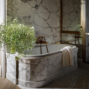 Baignoire autoportante de luxe en <span class=keywords><strong>marbre</strong></span> massif - Baignoire à remous en pierre naturelle artisanale pour salle de bain - Product Image 5