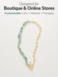 Collier en acier inoxydable 316 avec perles de pierres précieuses, fabrication rapide sur mesure à faible MOQ, collier de perles en pierre naturelle pour les magasins de détail - Product Image 4