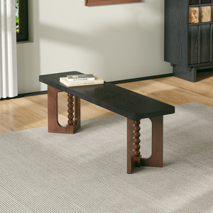 Banco de Madera Maciza, Banco Largo para Cambiar Zapatos, Diseño Retro, Muebles para el Hogar, Uso para Adultos - Product Image 5