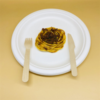 Assiette en papier jetable Sandwich Bagasse Pâte à papier Assiette et vaisselle Assiette ronde en papier pour gâteau