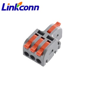 Conector de cable de tipo palanca AP-13 Linkconn 1 entrada 3 salidas, bloque de terminales de conexión rápida, accesorios naranja - Product Image 1