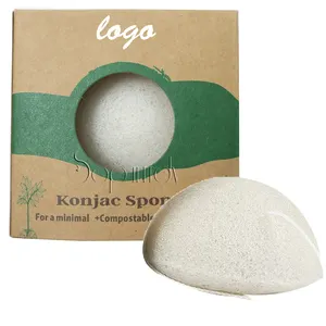 ฟองน้ำ Konjac ฟองน้ำธรรมชาติจากธรรมชาติ,บุกสีดำทำจากไม้ไผ่ใช้สำหรับล้างหน้าและอาบน้ำ