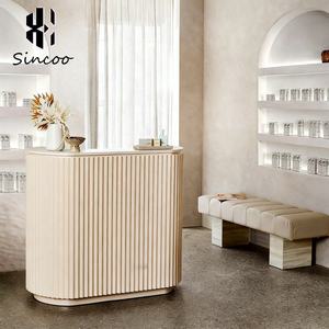 Manufacturer New Best Selling Custom Reception <b>Desk</b> Beauty Salon Counte Reception Table Nail Salon Circular Reception <b>Desk</b> - Product Image 1