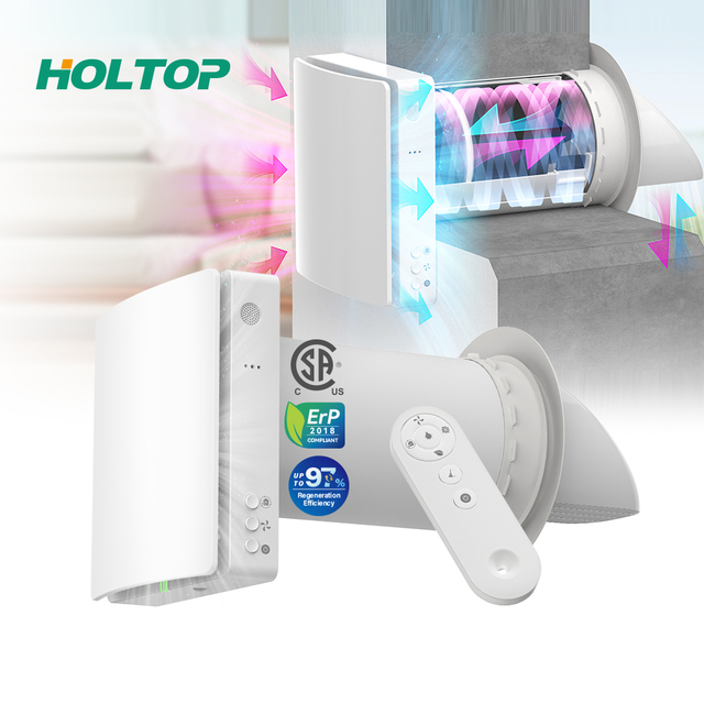 Ductless HRV Ventilation System Fan Mini Mini Wall Mounted Fresh Air Unit for Home