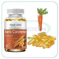 Ausreson Gélules Naturelles de Bêta-Carotène Biologique 500mg 1000mg Capsules d'extrait de Carotte Gélules de Bêta-Carotène