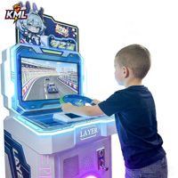Machine de jeu de course VR pour enfants, simulateur de course sur pied en plastique à monnayeur avec volant sécurisé