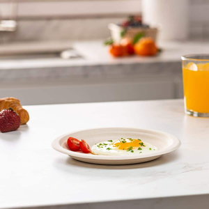 Assiettes jetables compostables en bagasse de canne à sucre pour mariage, fête d'anniversaire, vaisselle écologique personnalisée - Product Image 3