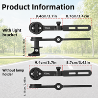 Support de Tableau de Bord GPS VXM en Nylon pour Vélo avec Support de Lumière, Support d'Ordinateur de Vélo Réglable et Épaissi, Accessoires VTT et Route