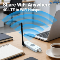 Clé USB WiFi 4G LTE débloquée, version mondiale, modem Cat4 150 Mbps avec emplacement pour carte SIM, routeur WiFi de poche Plug and Play, point d'accès