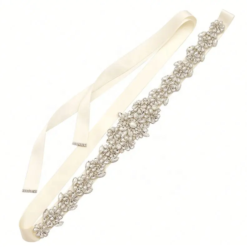 Luxury Trendy Fashion New Design Wedding Dress Belts with Rhinestone Applique Vintage Crystal Decoration Bridal Sash