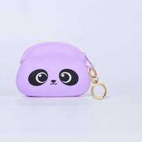 Tas Makeup Silikon Lucu Baru Motif Beruang Kartun dengan Gantungan Kunci Dompet Katun Lembut Grosir