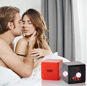 Yun 2cm rouge et noir combinaison anglais Couple <span class=keywords><strong>Action</strong></span> dés amusant en plastique et acrylique carré jeu fournitures avec Logo personnalisé - Product Image 2