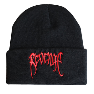 Bonnet ajustable en laine mélangée brodé pour homme et femme, style urbain, chaud pour l'hiver, adapté à la plage, lettres « Revenge » BoHang - Product Image 1
