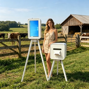 Photomaton en bois pour mariage, impression en libre-service, contrôle par écran tactile <span class=keywords><strong>iPad</strong></span>/SLR/appareil photo, capacité <span class=keywords><strong>de</strong></span> 15 personnes, personnalisation des couleurs - Product Image 6