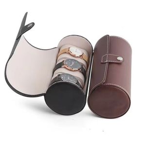 Boîte ronde compacte pour articles de luxe, style rétro, étui cylindrique, cadeau idéal pour les passionnés de montres - Product Image 4