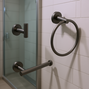 Bathroom <b>Hardware</b> Set 3-Piece Zinc Alloy Wall Mounted Minimalist Design For Home Use - Product Image 2