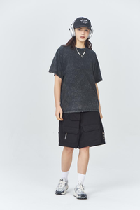 Camiseta de Algodón de 250g de Alta Calidad, Tejida, Oversize, Transpirable, Ecológica, Talla Europea, Cuello Casual, Estilo Vintage - Product Image 3