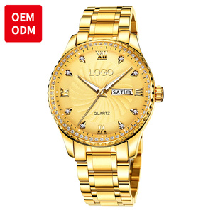 Montres de luxe pour hommes, styles tendance OEM ODM, acier inoxydable, calendrier, logo personnalisé, étanches, lumineuses, à quartz - Product Image 2
