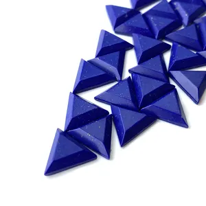 Most Popular Synthesis Lapis Lazuli Cut Step surface Triangular Shape Cabochon Gemstone Synthesis Lapis