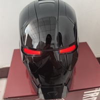 Casque de super-héros Iron-hero à commande vocale, noir brillant