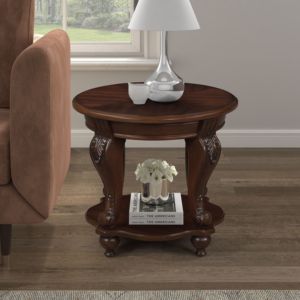 Db 22 ''retro vòng rắn gỗ cuối bảng bền dễ dàng lắp ráp sofa bên bảng với kệ cho phòng khách màu anh đào - Product Image 4
