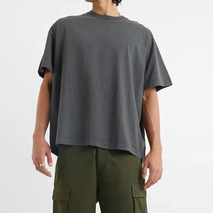 T-shirt pour homme en coton épais 220 g/m², coupe ample, col rond, épaules tombantes, style boxy - Product Image 6