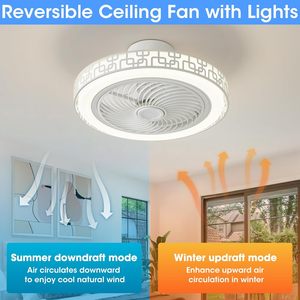 2025 thông minh 5 Blades LED quạt trần ánh sáng với điều khiển từ xa điện thoại di động điều khiển thiết kế hiện đại cấu hình thấp động cơ DC cho phòng ngủ - Product Image 2