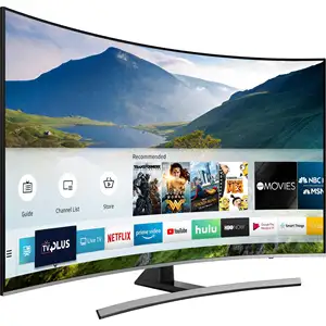 Penjualan pabrik Tv pintar layar LED melengkung 55 inci Tv Ultra HD 4K televisi 55 inci hitam HDMI Multimedia Hotel TV HDTV