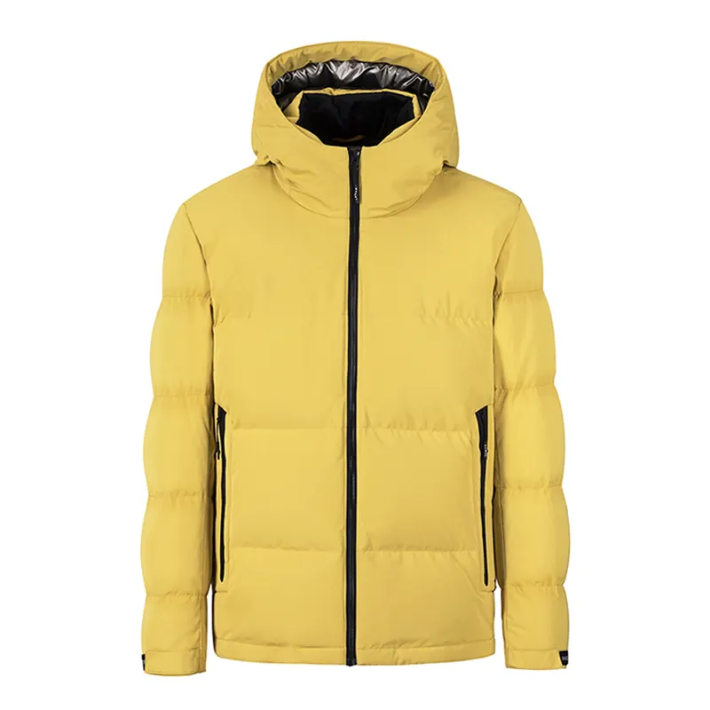 Professional Factory Customized polyester fibre 90% Duck Men's Winter Light Weight yellow Hooded Down Jacket coat